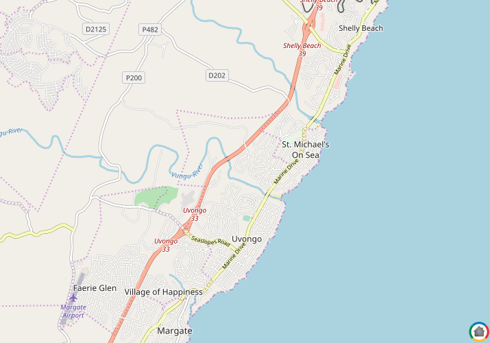 Map location of Uvongo